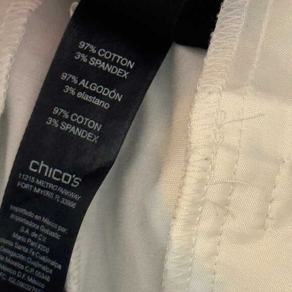 Chico's So Slimming White Crop Pants Size 12 Cotton stretch pockets - Picture 4 of 11